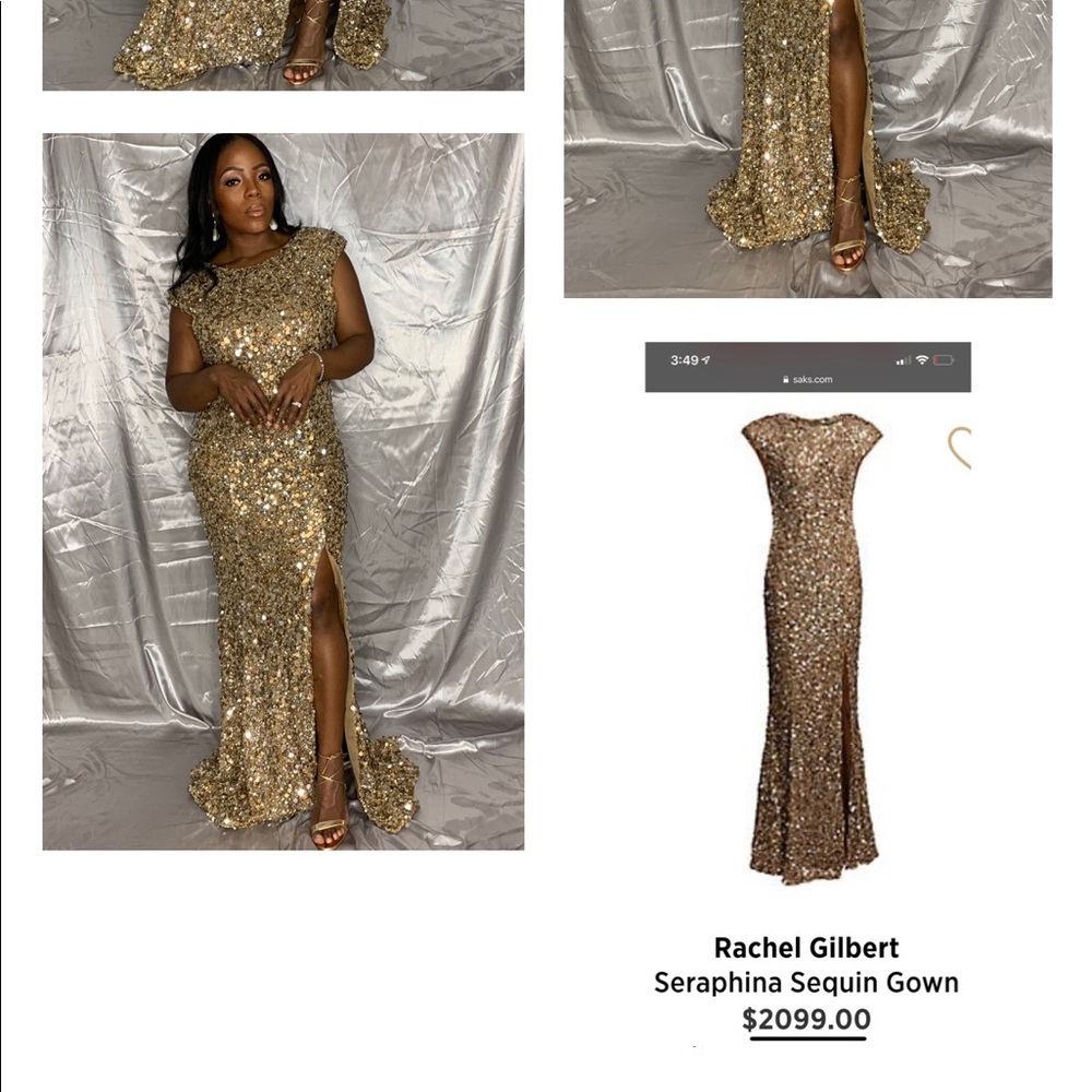 Long gold dress new with tag